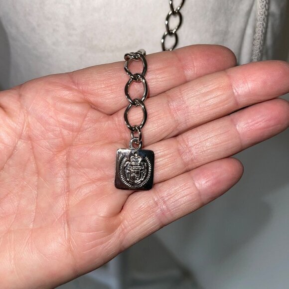 Vintage Womens Belt Silver Size Small Medium Drop Chain Metal Squares Classic - Picture 11 of 11